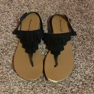 Black American Eagle Sandals